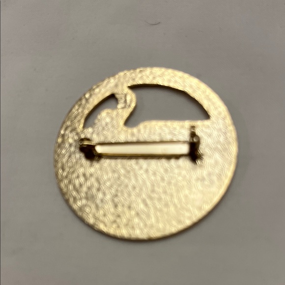 Gold-tone Hummingbird Enamel Decorative Pin - Blue, Brown, Orange - Picture 2 of 2